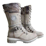 🔥 Hallo WEIHNACHSANGEBOT 🔥  Gestrickte halbhohe Stiefeletten mit Schnalle für Damen