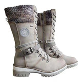 🔥 Hallo WEIHNACHSANGEBOT 🔥  Gestrickte halbhohe Stiefeletten mit Schnalle für Damen