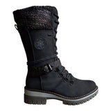 🔥 Hallo WEIHNACHSANGEBOT 🔥  Gestrickte halbhohe Stiefeletten mit Schnalle für Damen